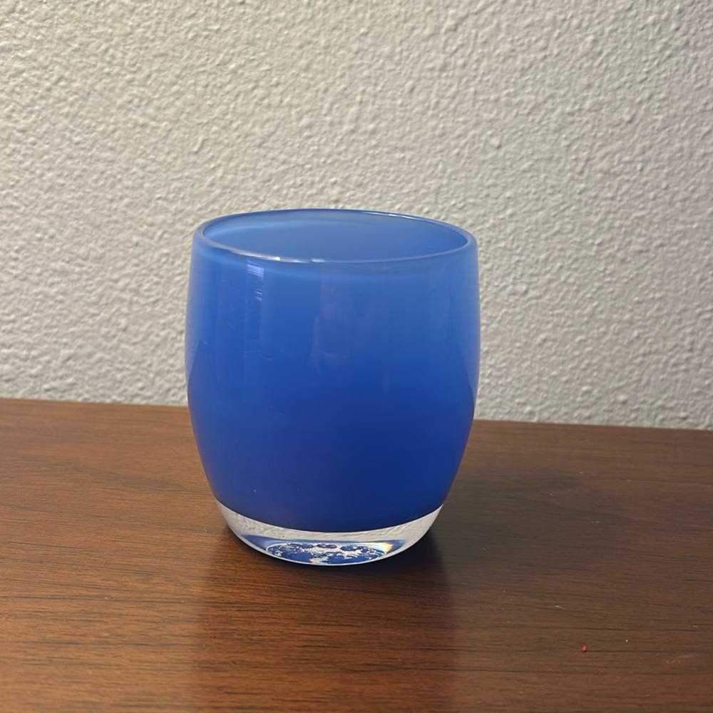 Glassybaby candle holder votive. “Peace”